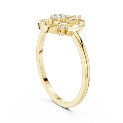 Round Open Circle Geometric Lab Grown Diamond Ring