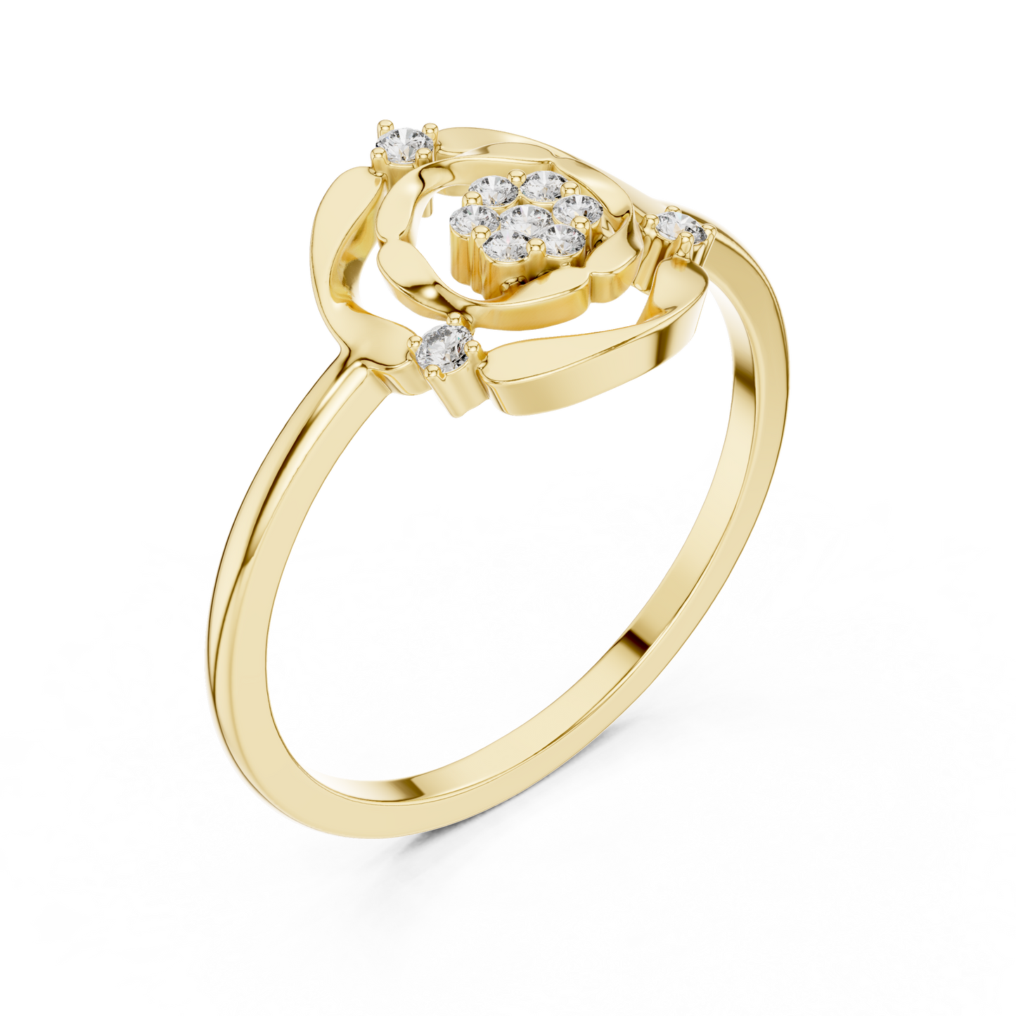 Round Open Circle Geometric Lab Grown Diamond Ring