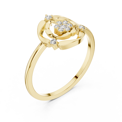 Round Open Circle Geometric Lab Grown Diamond Ring
