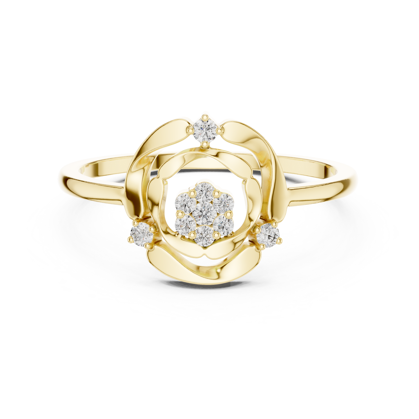 Round Open Circle Geometric Lab Grown Diamond Ring