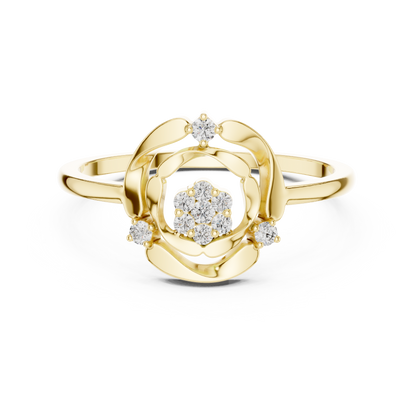 Round Open Circle Geometric Lab Grown Diamond Ring