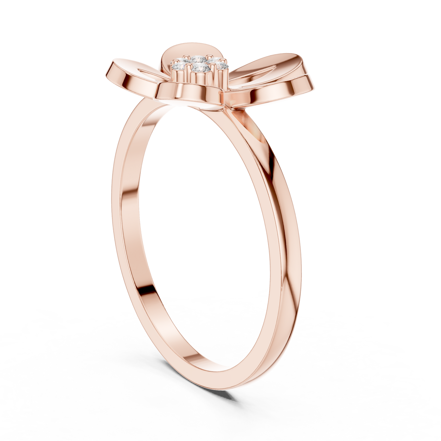 Round Lab Grown Diamond Daisy Flower Ring