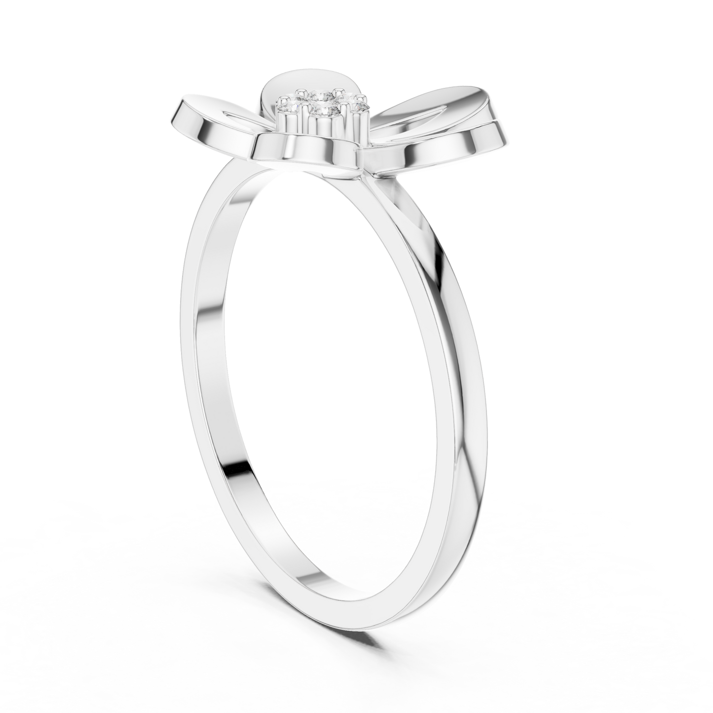 Round Lab Grown Diamond Daisy Flower Ring