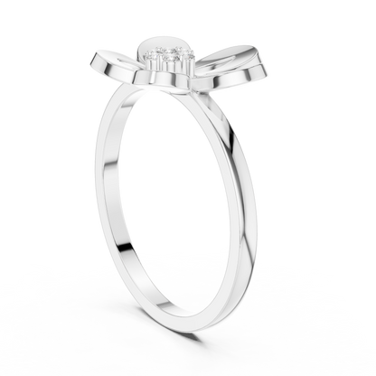 Round Lab Grown Diamond Daisy Flower Ring