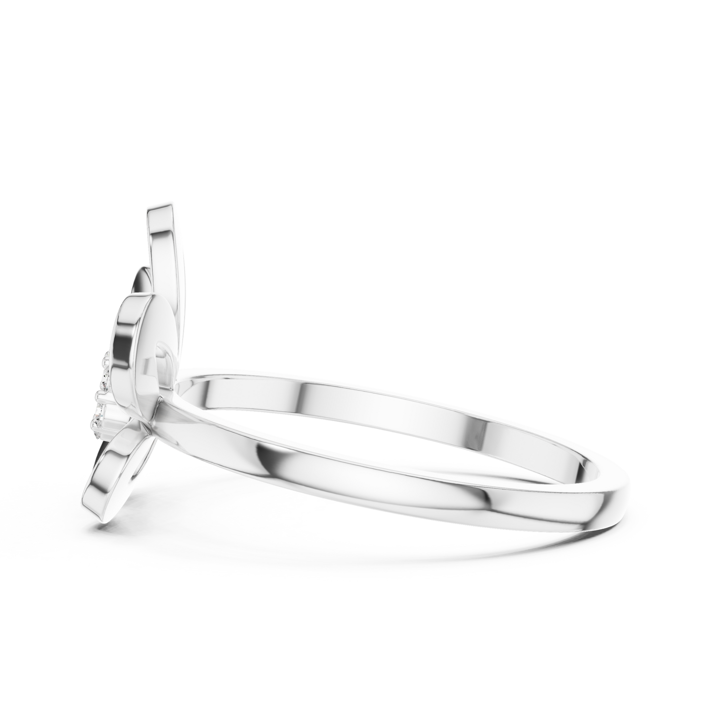 Round Lab Grown Diamond Daisy Flower Ring