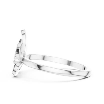 Round Lab Grown Diamond Daisy Flower Ring