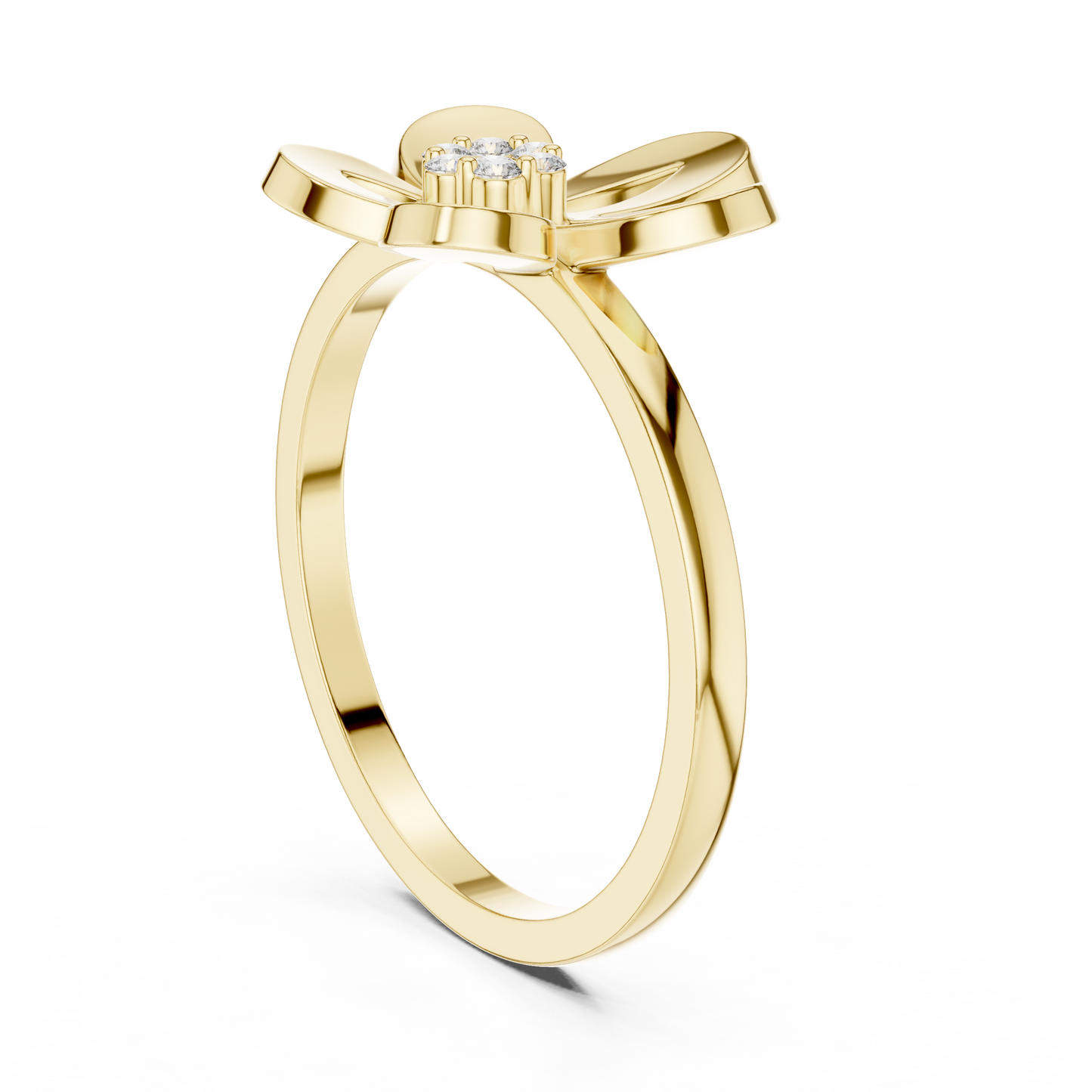 Round Lab Grown Diamond Daisy Flower Ring