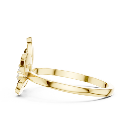 Round Lab Grown Diamond Daisy Flower Ring