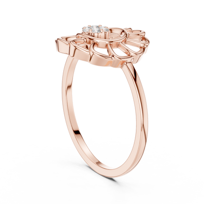 Lab Grown Diamond White Gold Petal Halo Ring