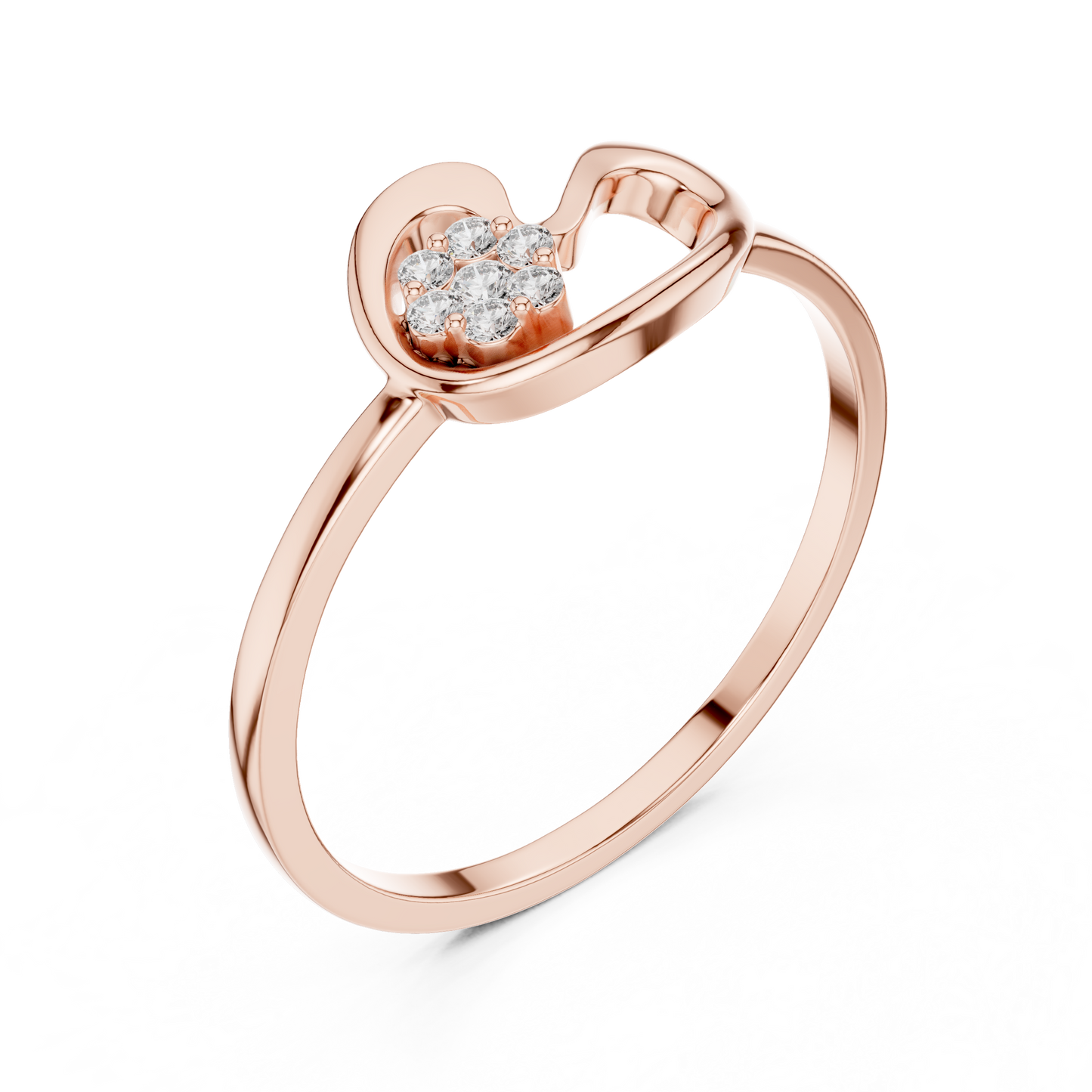 Stylized Heart Shape Lab Grown Diamond Ring