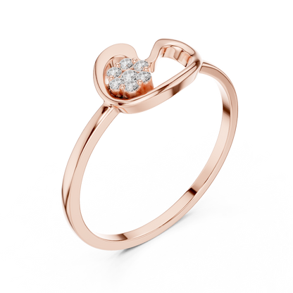 Stylized Heart Shape Lab Grown Diamond Ring