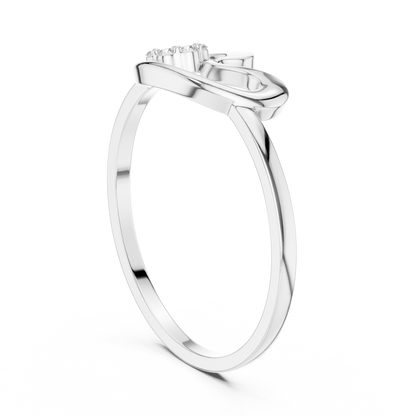 Stylized Heart Shape Lab Grown Diamond Ring