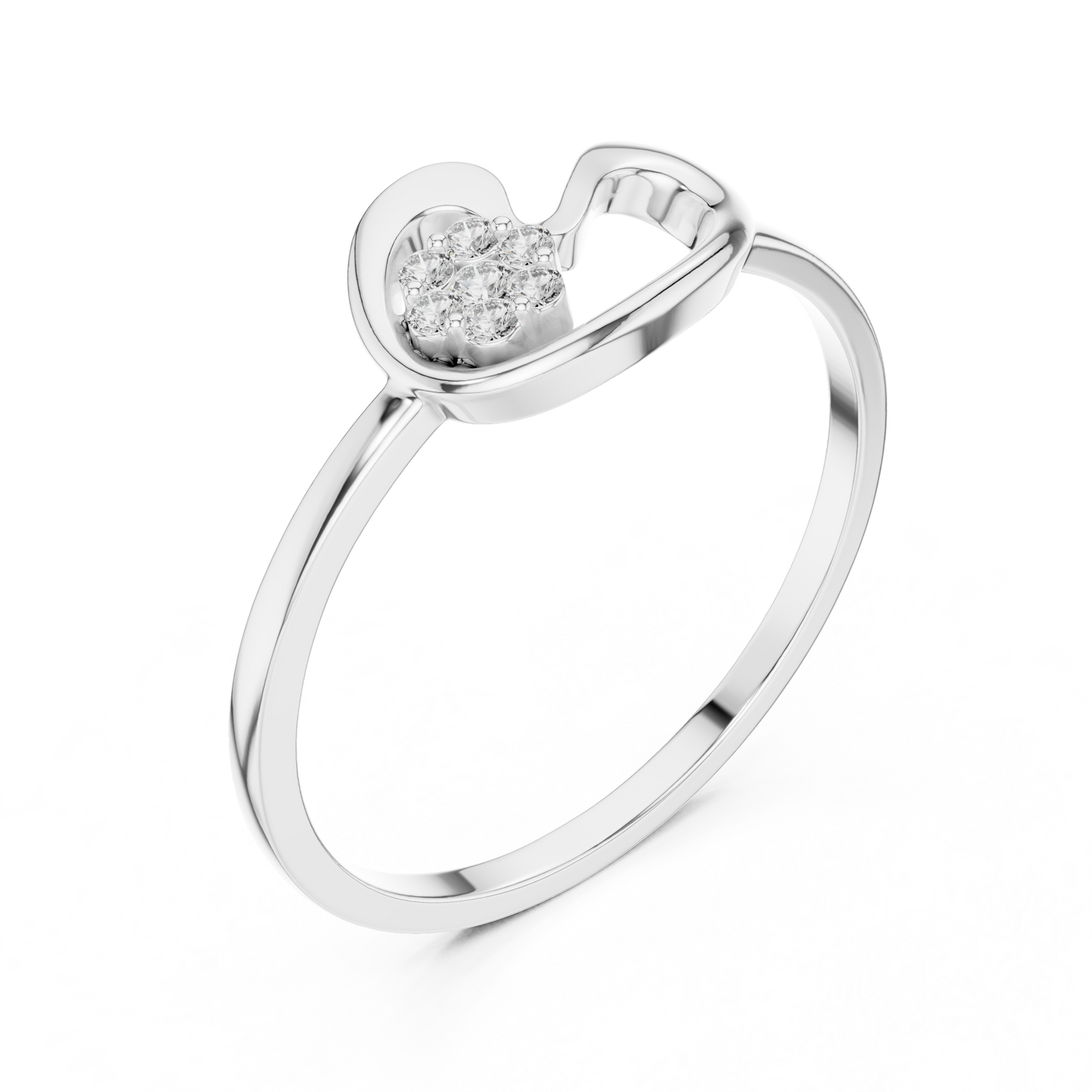 Stylized Heart Shape Lab Grown Diamond Ring