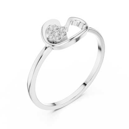 Stylized Heart Shape Lab Grown Diamond Ring