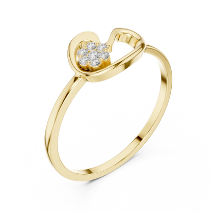 Stylized Heart Shape Lab Grown Diamond Ring