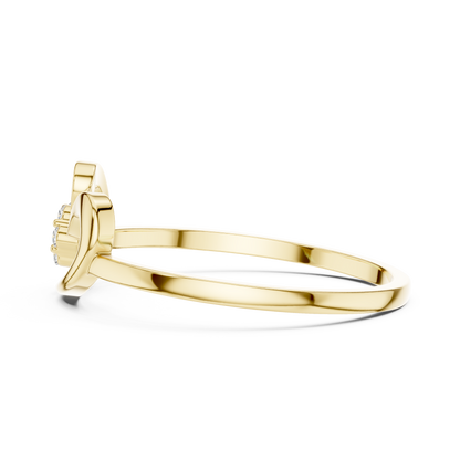 Stylized Heart Shape Lab Grown Diamond Ring