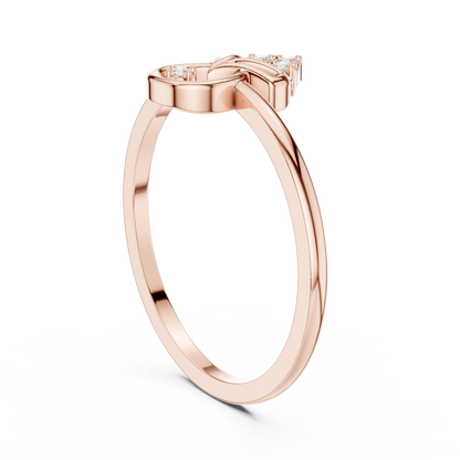 Geometric Drop Round Lab Grown Diamond Ring