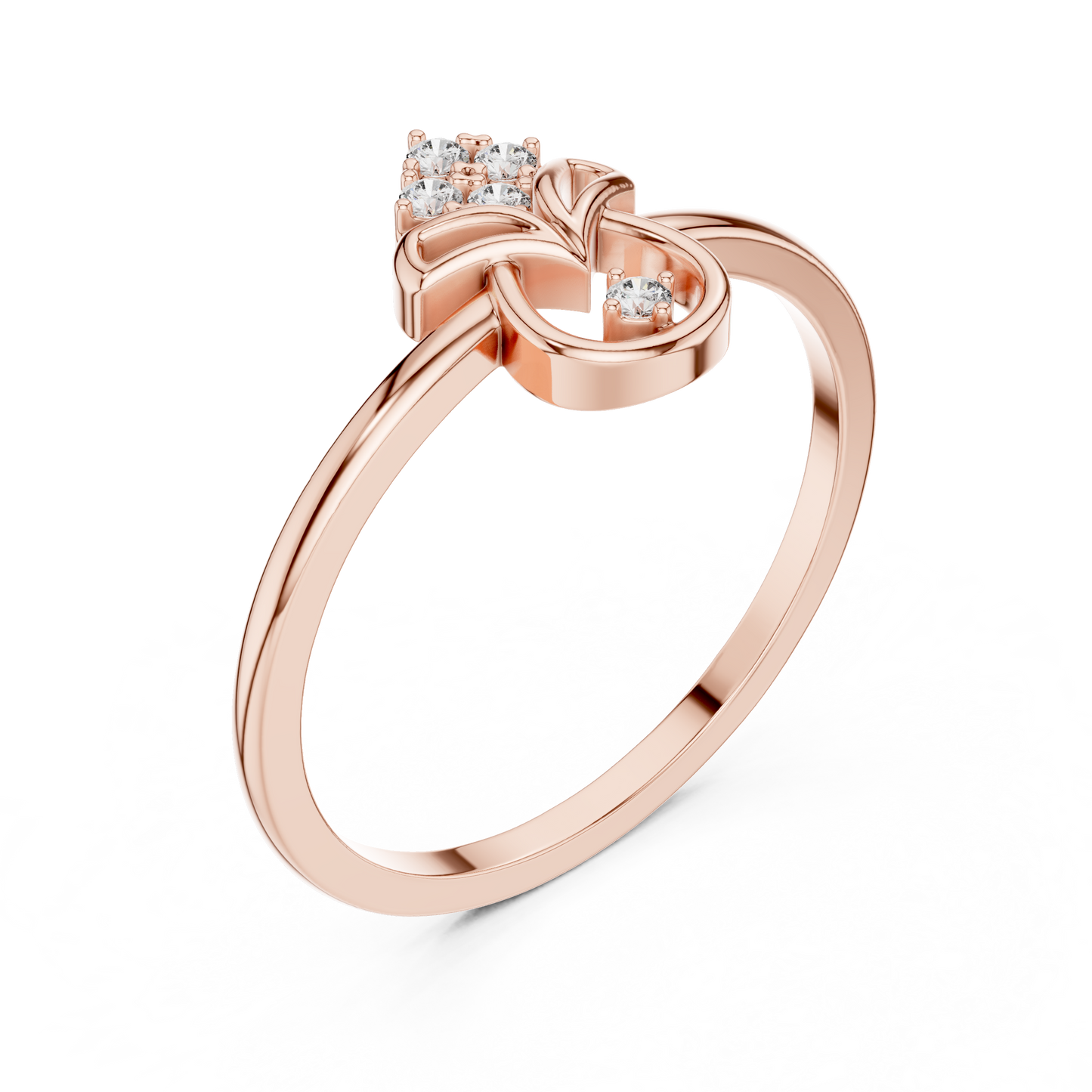 Geometric Drop Round Lab Grown Diamond Ring