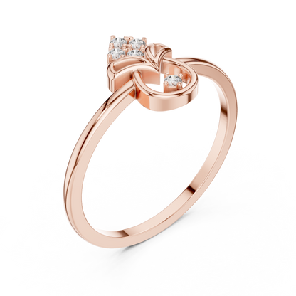 Geometric Drop Round Lab Grown Diamond Ring