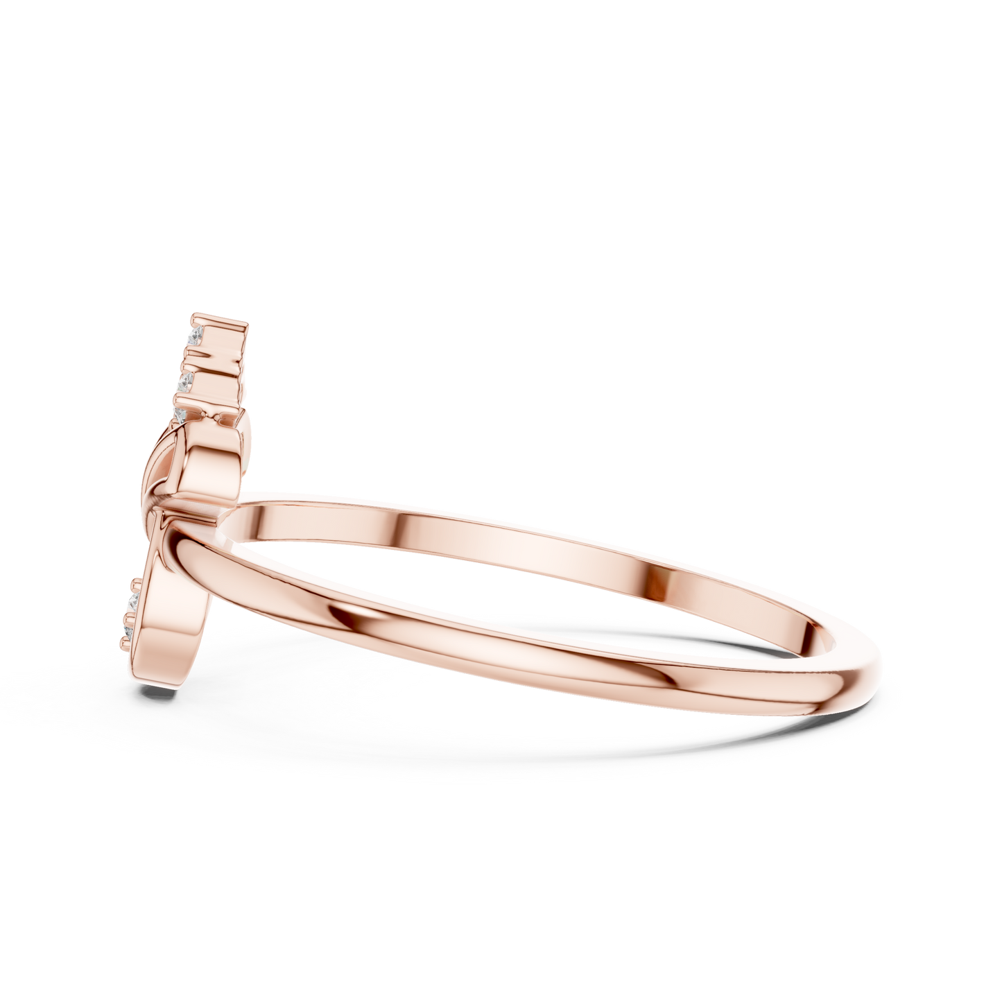 Geometric Drop Round Lab Grown Diamond Ring