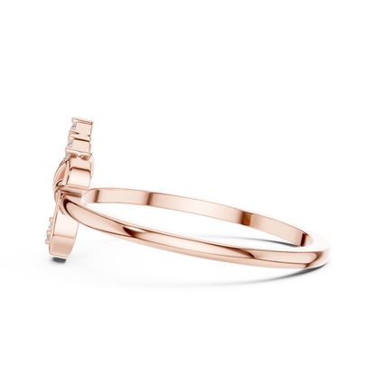 Geometric Drop Round Lab Grown Diamond Ring