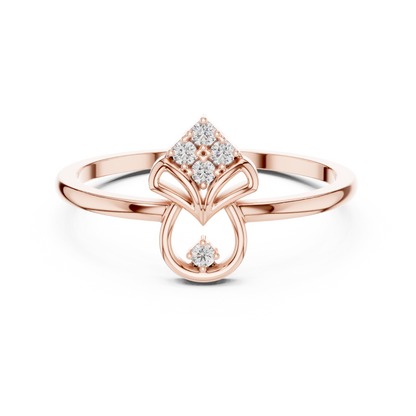 Geometric Drop Round Lab Grown Diamond Ring