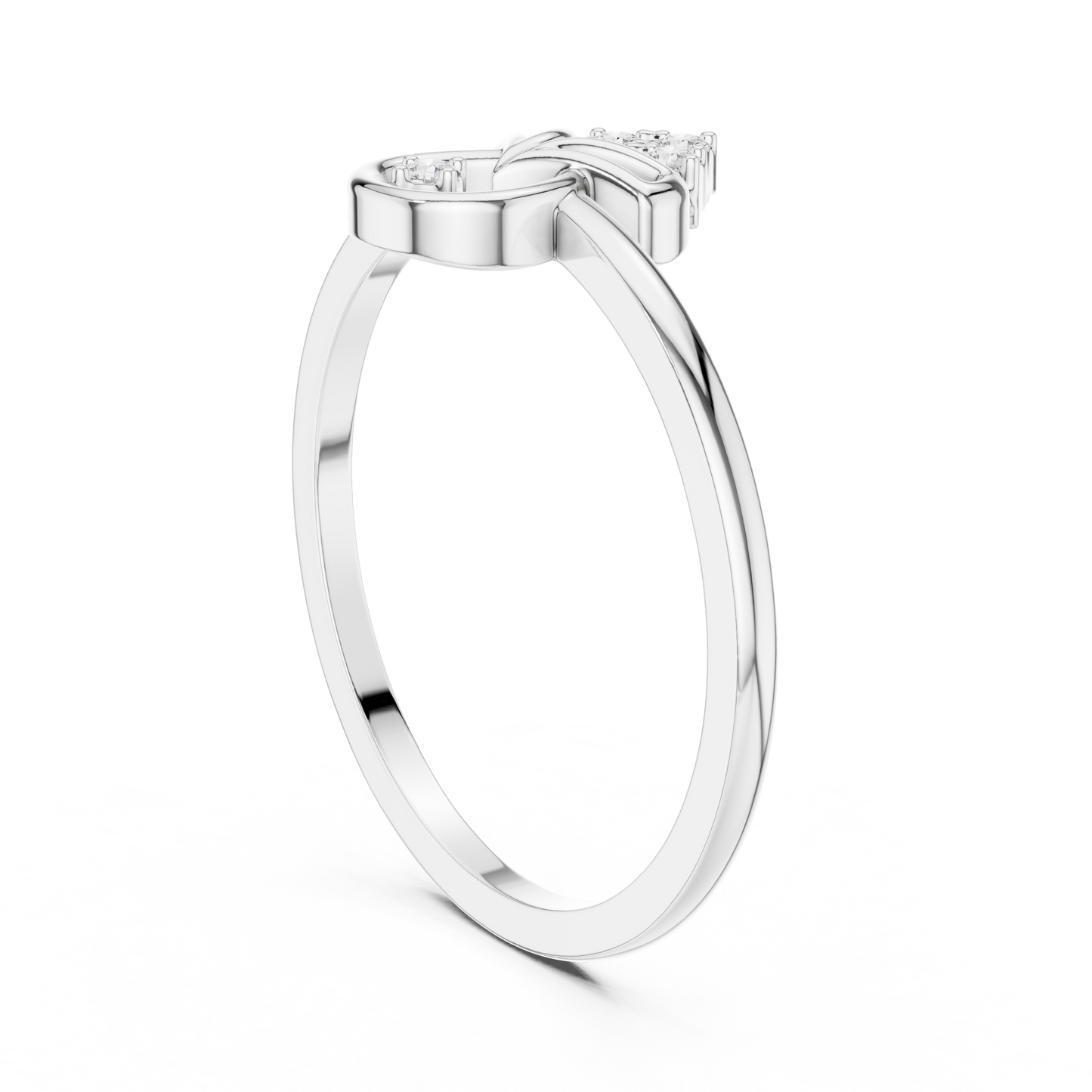 Geometric Drop Round Lab Grown Diamond Ring