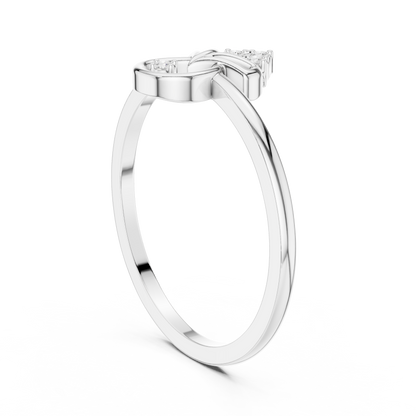 Geometric Drop Round Lab Grown Diamond Ring