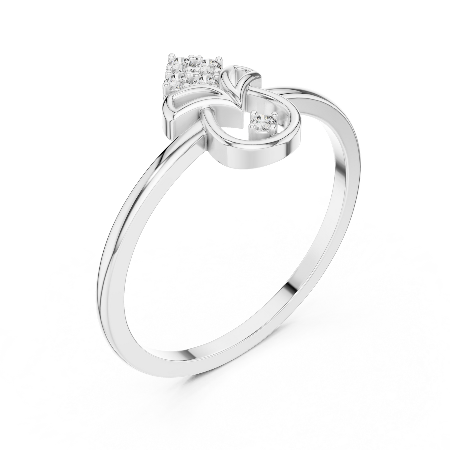 Geometric Drop Round Lab Grown Diamond Ring