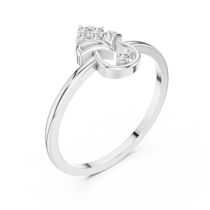 Geometric Drop Round Lab Grown Diamond Ring