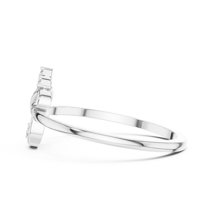 Geometric Drop Round Lab Grown Diamond Ring