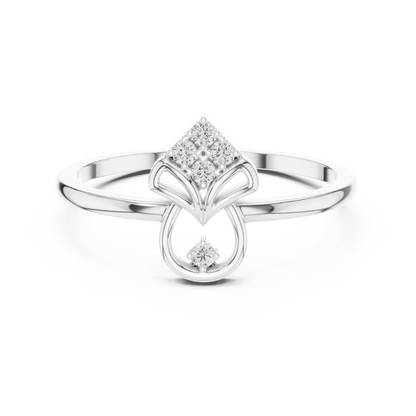 Geometric Drop Round Lab Grown Diamond Ring