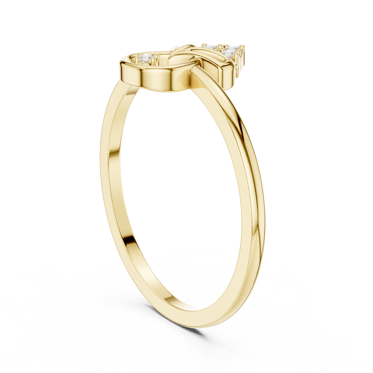 Geometric Drop Round Lab Grown Diamond Ring