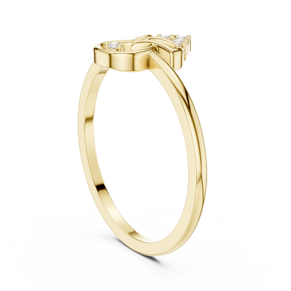 Geometric Drop Round Lab Grown Diamond Ring
