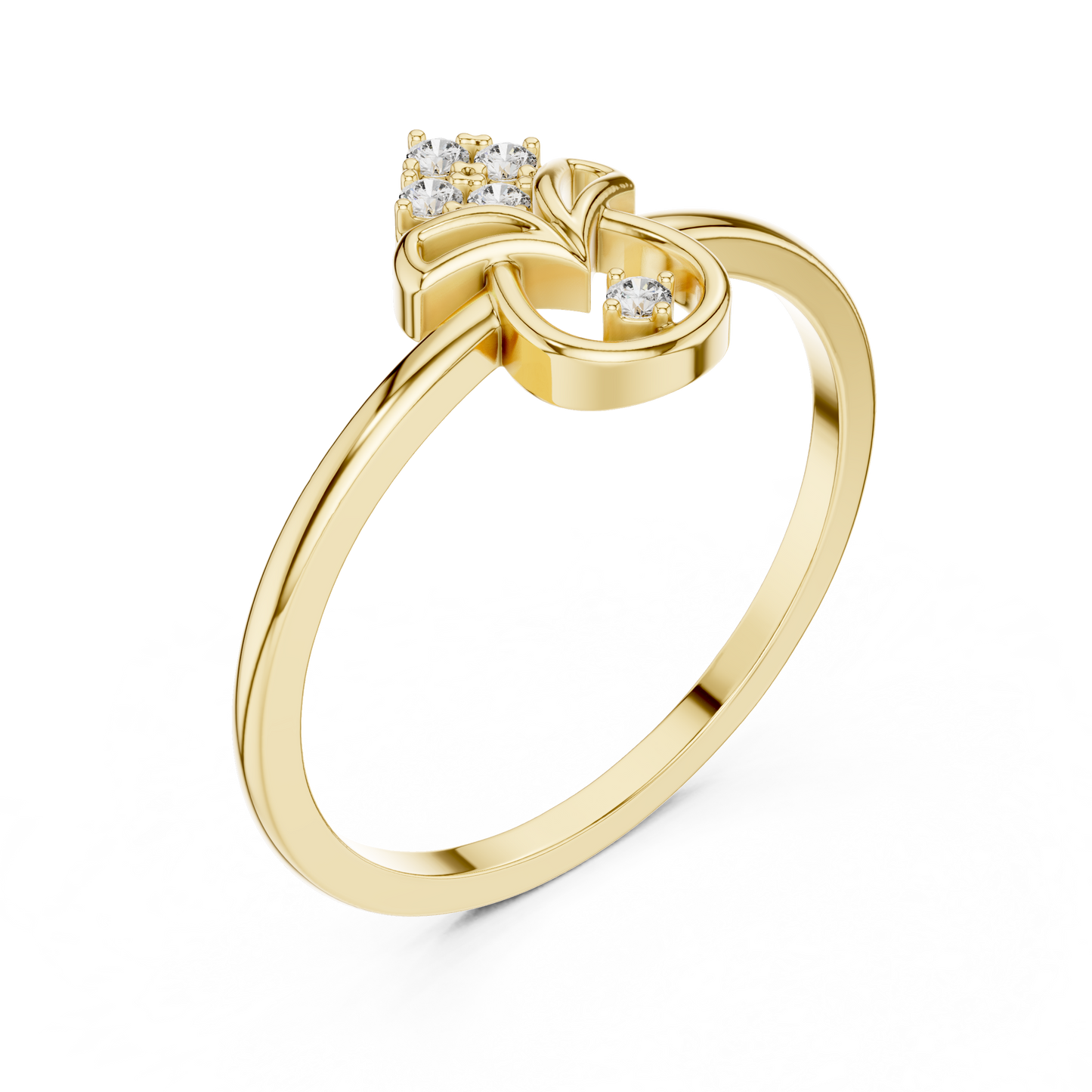 Geometric Drop Round Lab Grown Diamond Ring