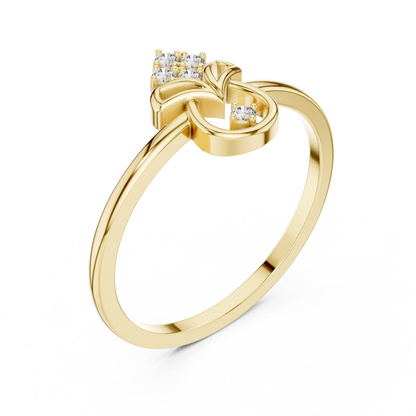 Geometric Drop Round Lab Grown Diamond Ring