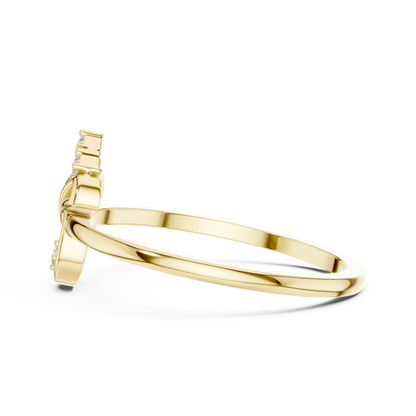 Geometric Drop Round Lab Grown Diamond Ring