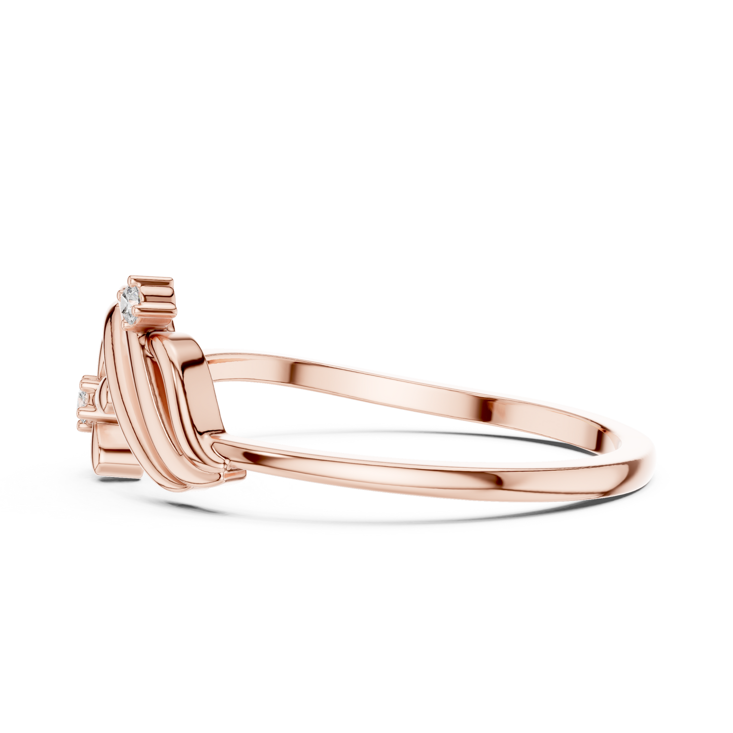 Round Lab Grown Diamond Botanical Bypass Ring