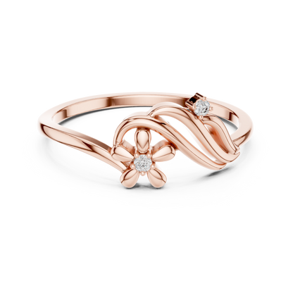 Round Lab Grown Diamond Botanical Bypass Ring
