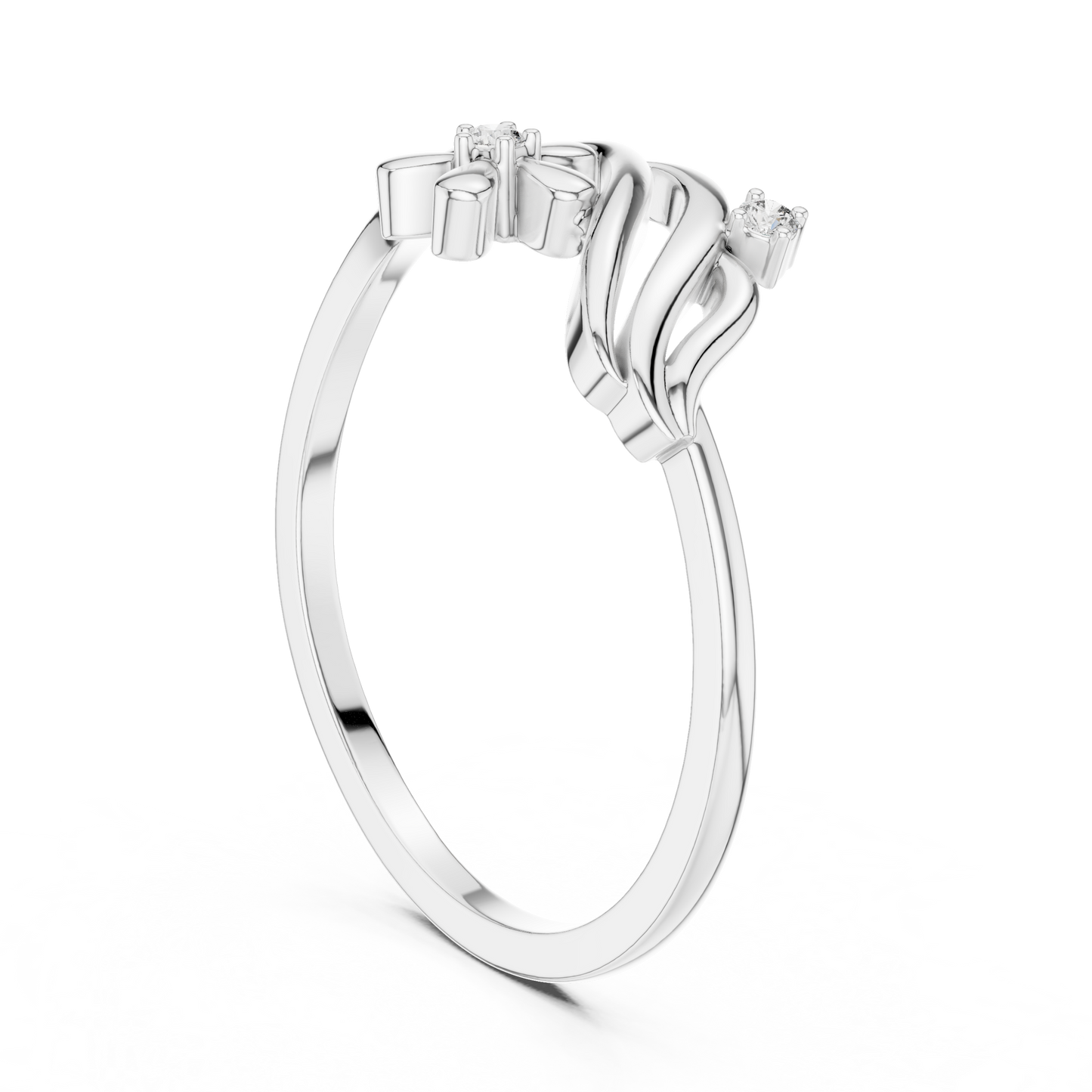 Round Lab Grown Diamond Botanical Bypass Ring