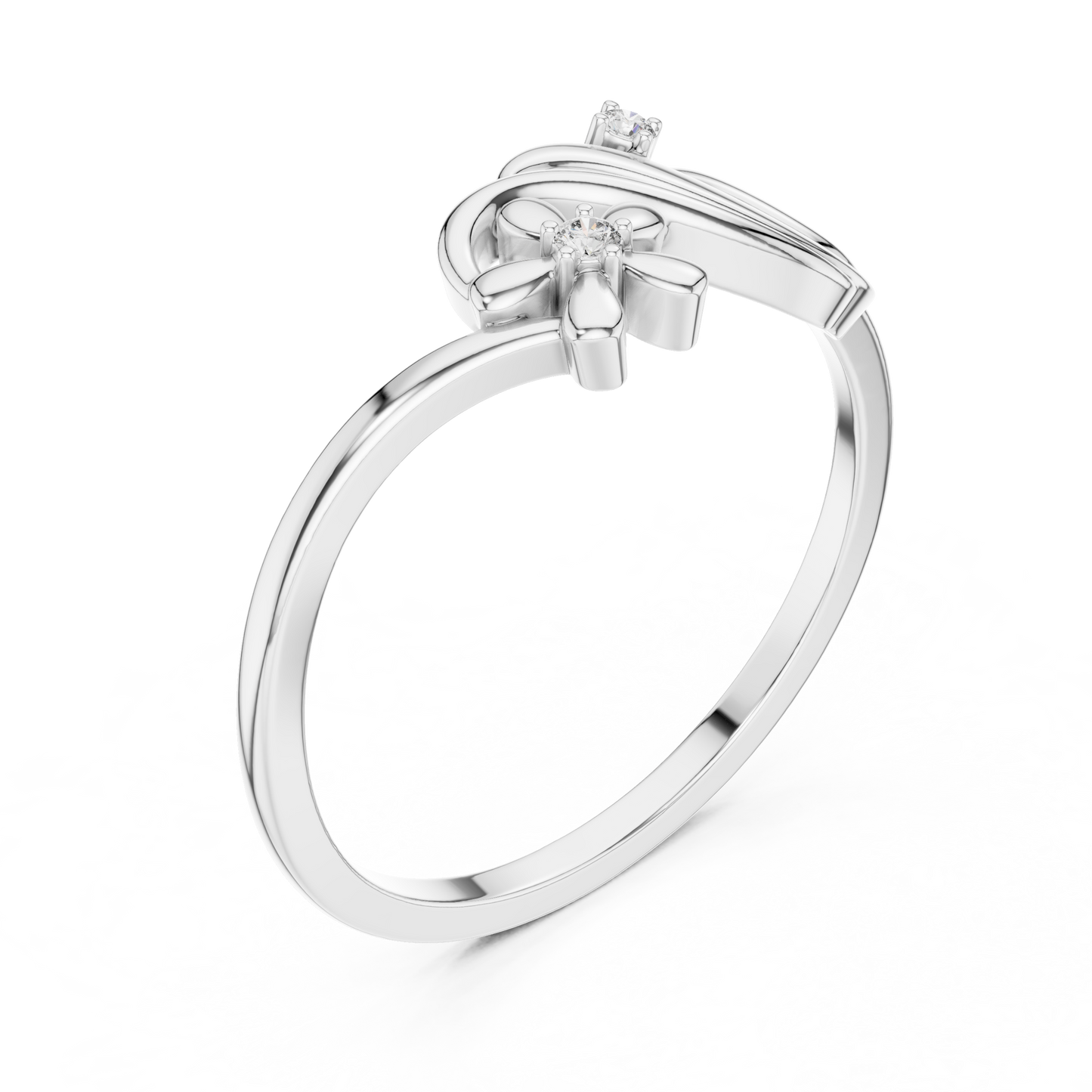 Round Lab Grown Diamond Botanical Bypass Ring