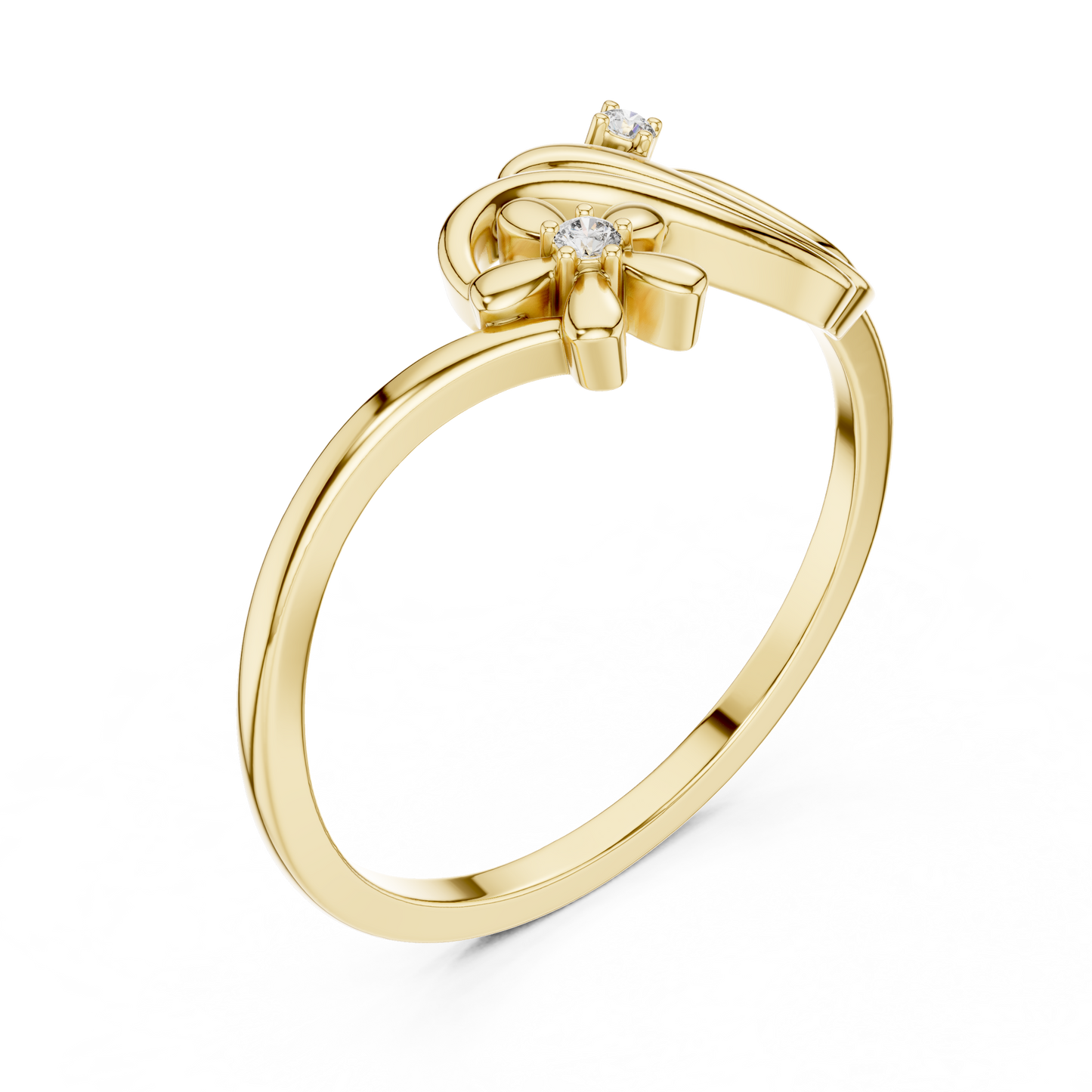 Round Lab Grown Diamond Botanical Bypass Ring