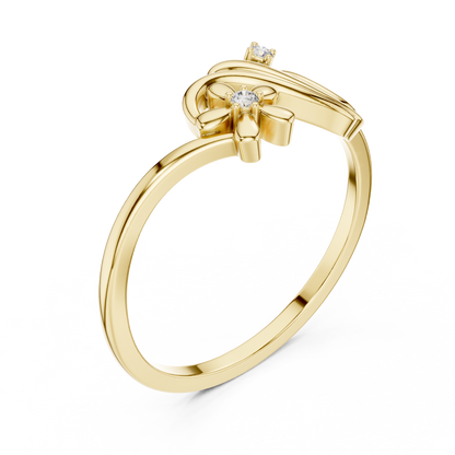 Round Lab Grown Diamond Botanical Bypass Ring