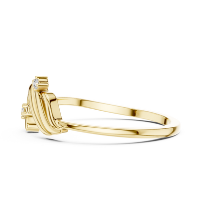 Round Lab Grown Diamond Botanical Bypass Ring