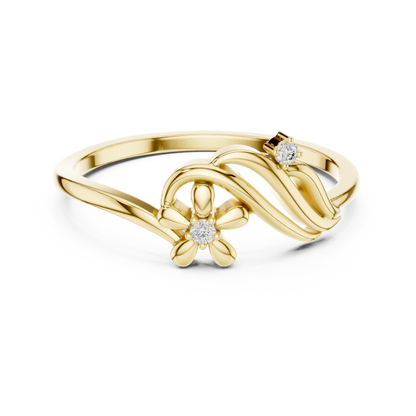 Round Lab Grown Diamond Botanical Bypass Ring