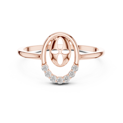 Round Lab Grown Diamond Oval Shape Ring