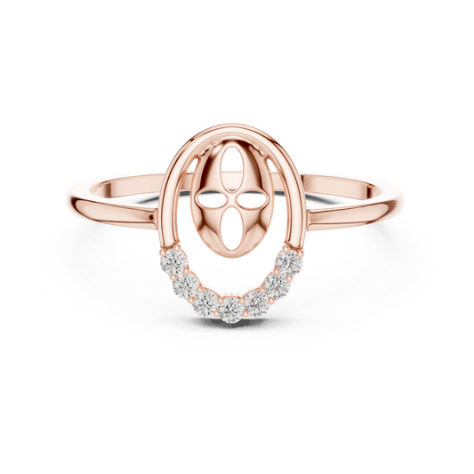 Round Lab Grown Diamond Oval Shape Ring