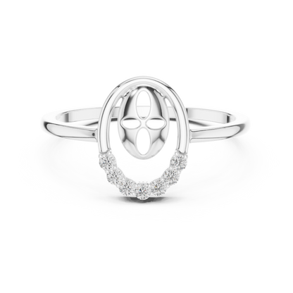 Round Lab Grown Diamond Oval Shape Ring
