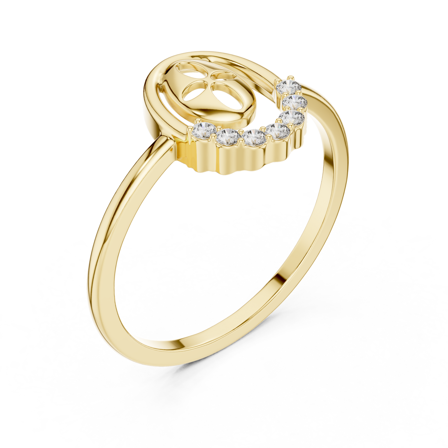 Round Lab Grown Diamond Oval Shape Ring