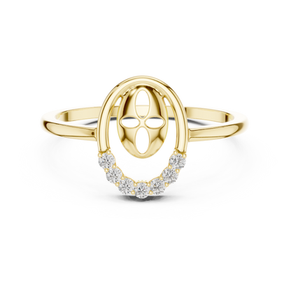 Round Lab Grown Diamond Oval Shape Ring